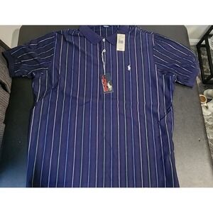 NWT Polo Ralph Lauren Tennis US Open Polo Shirt XXL Navy Stripe Pima Cotton